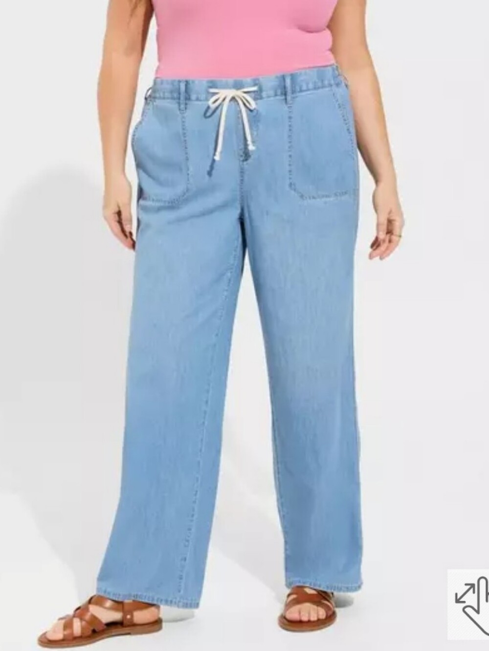 Torrid Pull-On Wide Leg Light Weight Jean Size 0 Regular (12) (Runs Big)